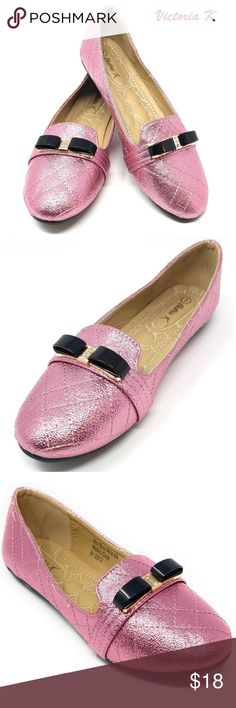 Women's Ballet Flats with Buckle, B-2872, Pink Brand new woman ballerina slip on loafers in PU leather with a stylish sparkle-studded hard buckle. Soft quilted inner sole. Bubbled bottom sole for extra traction. A true staple in ladies shoes fashion!  Comes in a variety of colors. Check other listings.  **Measurements: run small starting with size 10 and up. Regular M width. Size 10 fits like 9.5 .Size 11 in these fits a true size 10 wearer.** Victoria K Shoes Flats & Loafers Women's Ballet Flats, Slip On Loafers, Womens Ballet Flats, Pink Brand, Ladies Shoes, Shoes Fashion, Salvatore Ferragamo Flats, New Woman, Ballet Flats