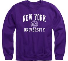 PRICES MAY VARY. COMFORTABLE AND SOFT – This Ivysport New York University men’s and women’s long sleeve crewneck sweat shirt looks great and feels cozy. This New York University logo printed crewneck sweatshirt is made from a comforatable 50% cotton and 50% polyester blend offering students and alumni the freshest NYU Violets apparel, merchandise and swag perfect for tailgating on homecoming game day, parents’ weekend or for everyday wear. MADE IN THE USA – Our Heritage spirit wear and NCAA merc Nyu Sweatshirt, College Merch, Homecoming Games, Old Sweatshirt, New York University, Heritage Logo, York University, University Logo, Spirit Wear