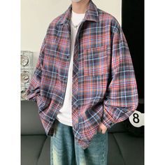 Threebooy Autumn Long Sleeved Shirt Men Oversized Fashion Retro Casual Shirt Men Streetwear Korean Loose Plaid Shirt Mens Vintage Shirts Material: COTTON Material: POLYESTER Shirts Type: Casual Shirts Applicable Scene: CASUAL Style: Casual Hign-concerned Chemical: None Sleeve Length(cm): Full Applicable Season: Spring and Autumn Collar: Turn-down Collar Closure Type: Single Breasted The size is Asian size,it is 1-2 sizes smaller than Europe/US size.we suggest you to buy 1-2 sizes bigger than usu Oversized Red Long Sleeve Flannel Shirt, Oversized Multicolor Collared Shirt, Oversized Red Long Sleeve Shirt, Casual Multicolor Flannel Shirt, Red Oversized Long Sleeve Shirt, Oversized Red Casual Shirt, Casual Red Oversized Shirt, Oversized Plaid Shirt For Streetwear, Multicolor Long Sleeve Shirt For Streetwear