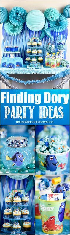 finding dory party ideas including cupcakes and desserts