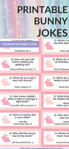 the printable bunny jokes for kids