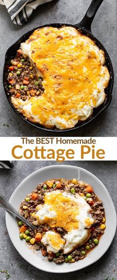 the best homemade cottage pie is ready to be eaten