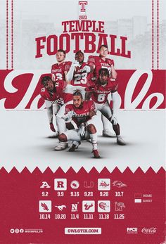 an advertisement for the temple football team