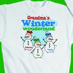 Winter Wonderland Sweatshirt #Christmas #PersonalizedGifts #PersonalizedSweatshirt #ChristmasGift #GiftsForYouNow Personalized White Tops For Winter, Personalized Christmas Shirts, Nana T Shirts, Nana Shirts, Christmas Vinyl, Grandma Shirts, Cricut Creations, Christmas Sweatshirts, Custom Christmas