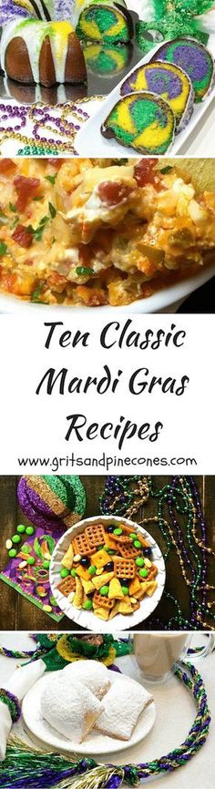 the mardi gras menu is ready to be eaten and served for everyone to enjoy