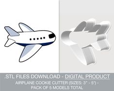 Digital Download Airplane Cookie Cutter, Stl Files - Etsy Thailand 3d Printer Files, Printed Items, Thailand, Digital Download