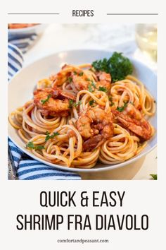 the recipe for quick and easy shrimp pasta