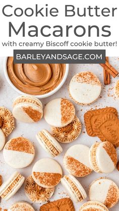 cookie butter macarons with creamy biscuits and cinnamon