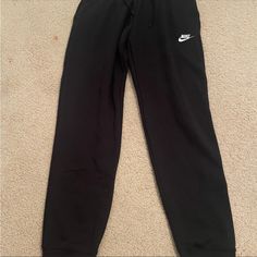 New With Tags Size Small Black Nike Sweatpants Size Small Open To Offers Black Nike Jumpsuit, Nike Jumpsuit, Black Nike Sweatpants, School Pants, Bday List, Drippy Outfit, Birthday Pins, Black Sweats, Nike Sweats