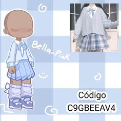 the doll is wearing a blue and white plaid dress with ruffles on it