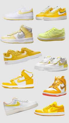 yellow nike shoes Yellow Nike Shoes, Rainbow Shoes, Nike Yellow, Yellow Nikes