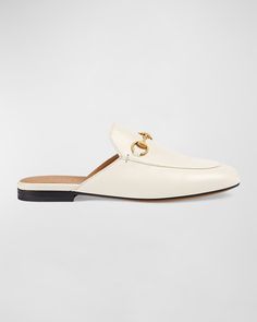 Get free shipping on Gucci Princetown Leather Mules at Neiman Marcus. Shop the latest luxury fashions from top designers. Gucci Mule, Gucci Princetown, White Shoes Women, Gucci Leather, Leather Slippers, Gucci Mules, Leather Mules, Womens Clogs, Dream Shoes