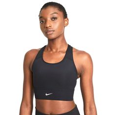 PRICES MAY VARY. Pull-On closure Machine Wash Bermuda Shorts Women, Sport Nike, Top Nike, Best Tank Tops, Nike Sports Bra, Longline Bra, Nike Swoosh, Sport Bh, Black Sports Bra