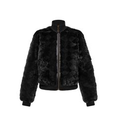 LOUIS VUITTON® - Malletage Mink Bomber Jacket - Black Louis Vuitton Leather Jacket, Louis Vuitton Coats Women, Luxury Black Outerwear With Logo Detail, Louis Vuitton Fluffy Jacket, Louis Vuitton Painted Denim Javket, Louis Vuitton Jacket, Monogram Bag, Buckle Shoes, Louis Vuitton Official