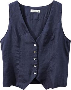 Amazhiyu Womens Pure Linen Sleeveless Button Down V Neck Crop Top Summer Vest Waistcoat - Walmart.com Crochet Cardigan For Beginners, Crochet A Vest, Button Down Crop Top, V Neck Crop Top, Crochet Baby Sweaters, Crop Top Summer, Linen Vest, Sustainable Wardrobe, Easy Crochet Patterns Free