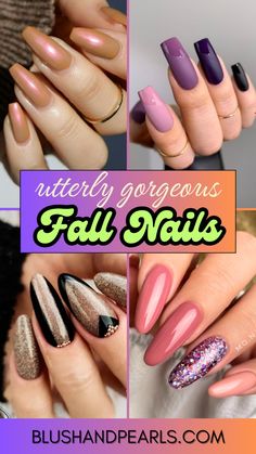 Utterly Gorgeous Fall Nails. Find the most stunning fall nail art, fall nail designs and autumn-themed nails for the season. fall nails colors. fall nails trends 2024. fall nails designs. fall nails simple. fall nails brown. fall nails ideas autumn. fall nails cute boho. fall nails classy. october nails. Fall Nail Sparkle Designs, Nails Design Fall 2024, Nails 2024 Fall Designs, Acrylic Nail Designs Fall 2024, Nail Fall Designs 2024