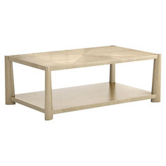 a coffee table with two shelves on each side and one shelf below the top that is made out of plywood