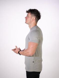 Best Fitting Essential T-Shirt Workouts | Kojo FIt Cotton Muscle Tee With Moisture-wicking For Training, Moisture-wicking Stretch T-shirt For Gym, Moisture-wicking Fitted T-shirt For Training, Moisture-wicking Relaxed Fit T-shirt For Training, Moisture-wicking Medium Support Sportswear T-shirt, Dad Bod, Athletic Men, Mens Essentials, Slim Waist