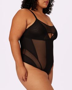 Sheer Contour Cutout Bodysuit | Silky Mesh (Eightball) Unique Bodysuit, Bodysuit Designs, Cutout Bodysuit, Body Contouring, Sustainable Fabrics, Recycled Fabric, Mesh Fabric, Low Cut, Feel Like