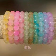 Pastel Bracelets, Body Jewelry Diy, Pastel Bracelet, Pastel Beads, Glass Bead Bracelet, Wrist Jewelry