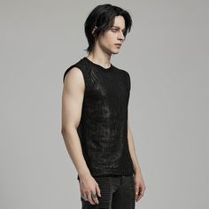 Embrace the dark, gritty charm of our Men's Gothic Grunge Distressed Eyelet Tank Top. Crafted from tattered textured fabric, this tank top combines the raw appeal of grunge with gothic elements, creating a unique and rebellious look. 
 
The tattered textured fabric gives this tank top a worn-in, vintage-inspired aesthetic that's perfect for expressing your alternative style. The shoulders are adorned with eyelet straps, adding a touch of detail and texture to the design. 
 
Featuring a distresse Rave Men, Gothic Elements, Gothic Grunge, Alternative Style, Punk Rave, Streetwear Men, Summer Outfits Men, Workout Tank Tops, Textured Fabric