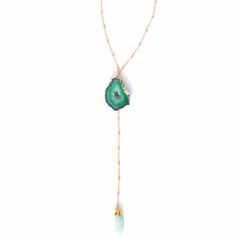 Delicate gold chain with green geode center and small green chrysoprase drop. Lobster clasp. 16" necklace and 3" drop. Black Evil Eye, Delicate Layered Necklace, Green Geode, Delicate Gold Chain, Mini Moon, Hamsa Necklace, Citrine Pendant, Cz Pendant, Zodiac Necklaces