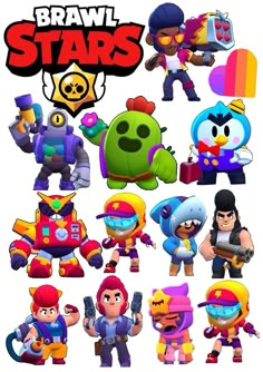 an image of some cartoon characters from brawl stars