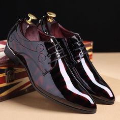 Patent Leather Oxfords, Oxford Brogues, Wedding Shoes Flats, Peacoats, Desert Boot, Brogue Shoes, Patent Leather Shoes, Formal Shoes For Men