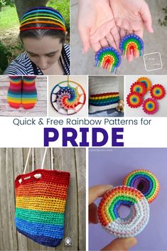 crochet projects for kids to make and sell on the internet, including rainbows