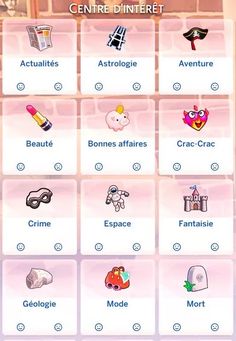 the screen shows different types of items in this game