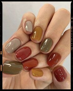 Simple Fall Nails, Nagellack Trends, Fall Nail Trends, Fall Gel Nails, Cute Nails For Fall, Autumn Nails, Beauty Nail, Funky Nails, Nail Polishes