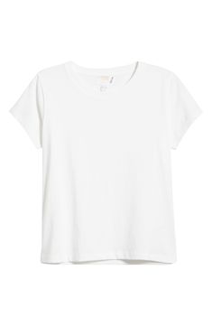 A boxy fit furthers the casual appeal of a crewneck T-shirt cut from lightweight and breathable cotton. 22 1/2" length (size Medium) Slips on over head Crewneck Short sleeves 100% organic cotton Machine wash, tumble dry Boxy Basic Tops For Spring, Spring Box-styled Basic Tops, White Cotton Cropped T-shirt For Everyday, Casual Boxy Cotton Tops, Everyday White Cotton Cropped T-shirt, Summer Boxy Fit T-shirt For Everyday, Spring Box-fit Crew Neck T-shirt, Spring Boxy Fit Crew Neck T-shirt, Boxy Fit Crew Neck T-shirt For Spring