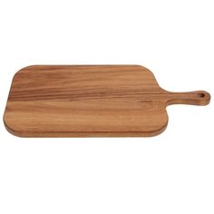 a wooden cutting board on a white background