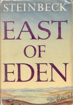 the book cover for east of eden by stephen steineck, with an image of a landscape