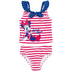 PRICES MAY VARY. Officially licensed Disney Minnie Mouse toddler girls bathing suit swimwear top and full coverage bottom Fashionable sailor collar with tie knot; Stars and stripe pattern design; Awesome sublimation print design; UPF 50+ material for excellent UVB and UVA sun protection and worry-free sun time; 4 way stretch fabric for comfort and long-lasting fit; Tankini style bathing suit for coverage and ease; Pull on closure; Quick dry Stylish tankini top and bikini swim bottom with a comfo Minnie Mouse Swimsuit, Stripes Pattern Design, Light Pink Tops, Swimwear Sets, Swim Sets, Tankini Swim Tops, Swimsuit Set, Tankini Swimsuits, 4 Way Stretch Fabric