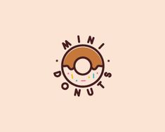 a donut shop logo with the title'mini donuts'written on it