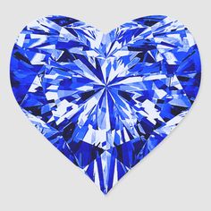 a heart shaped blue diamond sticker