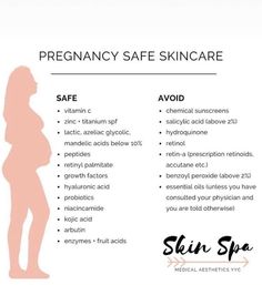 a pregnant woman's silhouette with the words, pregancy safe skin care