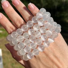 10mm Satin Spar Selenite Beaded Bracelet from Morocco. Listing is for one beaded bracelet. Your Specific bracelet will be randomly selected from the batch. Cleansing Stones, Selenite Crystal, Crystal Beads Bracelet, Chakra Healing, Beaded Bracelet, Crystal Beads, Morocco, Chakra, Jewelry Bracelets