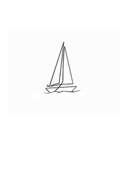 a black and white drawing of a sailboat