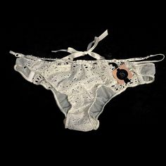 Vs Designer Collection White Panties With Swarovski Crystal’s Victoria's Secret Elegant Summer Bottoms, Elegant Victoria's Secret Summer Bottoms, Shirt Garters, Lace Shirt, Red Lace, Designer Collection, Swarovski Crystal, Blue Stripes, Women's Intimates