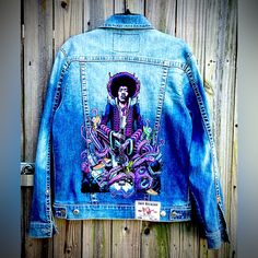 A Brand New, No Tags, True Religion Demin Jacket. This Is A One Of A Kind Jimi Hendrix Dtg Print On Back. Dm For More Info. No Low Ballers Please This Is A One-Of-A-Kind. Demin Jacket, Hendrix, True Religion, On Back, Mens Jackets, Jackets & Coats, Man Shop, Brand New, Tags