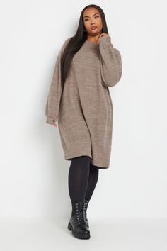 Shop YOURS Curve Mocha Brown Soft Touch Jumper Dress at Yours Clothing. Discover women’s plus size clothing in sizes 10-36 with fast delivery. Plus Size Winter Dresses, Flattering Plus Size Dresses, Animal Print Dress Casual, Plus Size Sweater Dress, Elegant Wedding Guest Dress, Plus Size Sweater, Plus Size Party Dresses, Plus Swimwear, Tights And Boots