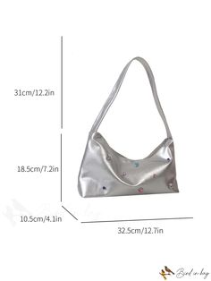 BirdinBag - Chic Rhinestone-Adorned Womens Shoulder Bag for Everyday Wear Trendy Bags With Rhinestones For Daily Use, Everyday Shoulder Bag With Rhinestones, Trendy Rectangular Shoulder Bag With Rhinestones, Trendy Bags With Rhinestones, Trendy Rhinestone Bags, Silver Rhinestone Shoulder Bag For Everyday, Everyday Silver Rhinestone Shoulder Bag, Rectangular Shoulder Bag With Rhinestones For Everyday, Shoulder Tote Bag