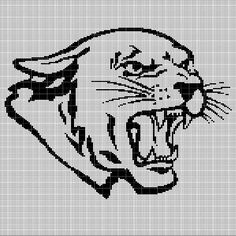 a black and white drawing of a panther's face