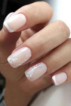 Lace Wedding Nails, Vintage Wedding Nails, Pinterest Nail Ideas, Wedding Day Nails, Wedding Nail Art Design, Bridal Nail Art, French Manicure Nails