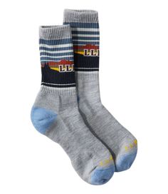 These hiking socks provide generous comfort and feature responsibly-sourced Merino wool that's warm, breathable and naturally resists odor. Designed with the bold colors and fun patterns from our Mountain Classic line. Made with a blend of responsibly-sourced Merino wool that's naturally odor-resistant and breathable. In a soft, moisture-wicking blend of 57% Merino wool, 41% nylon and 2% spandex. Machine wash and dry. Fine gauge knitting allows extra durability. Mid-level cushion density under f Gray Anti-odor Socks For Outdoor, Casual Anti-odor Socks For Outdoor, Casual Anti-odor Outdoor Socks, Gray Anti-odor Outdoor Socks, Outdoor Anti-odor Gray Socks, Durable Comfortable Socks For Outdoor, Comfortable Durable Socks For Outdoor, Lightweight Casual Outdoor Socks, Durable Comfortable Socks For Hiking