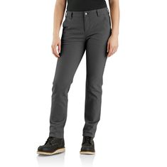 PRICES MAY VARY. Rugged Flex durable stretch technology for ease of movement Mid-rise; sits slightly below the waist Easy fit through the hip and thigh Utility pockets and loop Triple-stitched main seams Best Work Pants, Canvas Work Pants, Relaxed Fit Pants, Work Pants Women, Canvas Pants, Canvas Work, Carhartt Womens, Carhartt Pants, Safety Clothing