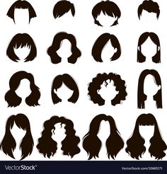 the silhouettes of women's hair in different styles