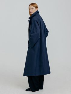 Composition : Cotton 65% Nylon 35%Country of Origin : Republic of Korea Navy Business Outerwear For Spring, Navy Oversized Outerwear For Work, Oversized Navy Outerwear For Work, Classic Navy Peacoat For Spring, Trench Coat, Jackets & Coats, Composition, Sleek, Navy